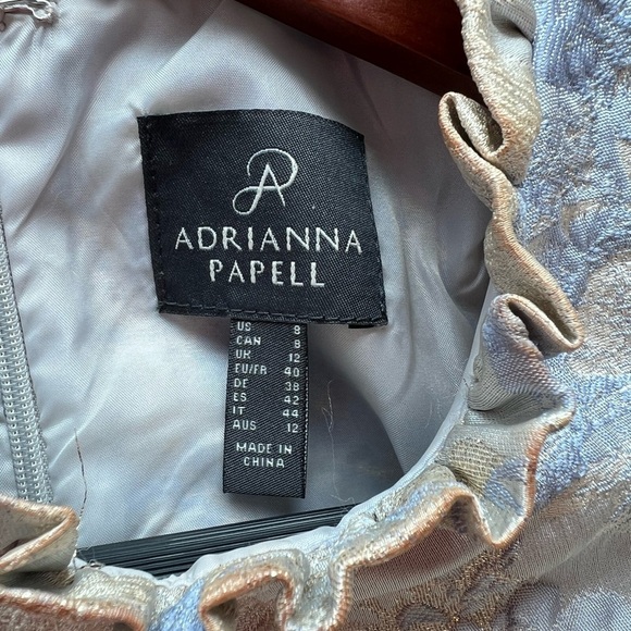 Adrianna Papell Metallic Jacquard Fit-and-Flare Halter Party Dress - Picture 15 of 16